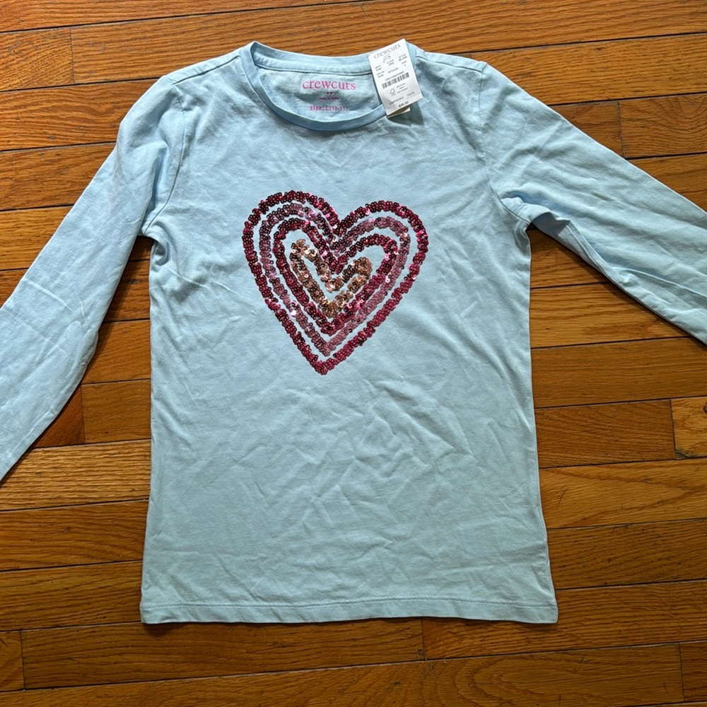 NWT/ girls J. Crew long sleeve T shirt. Size 10/11